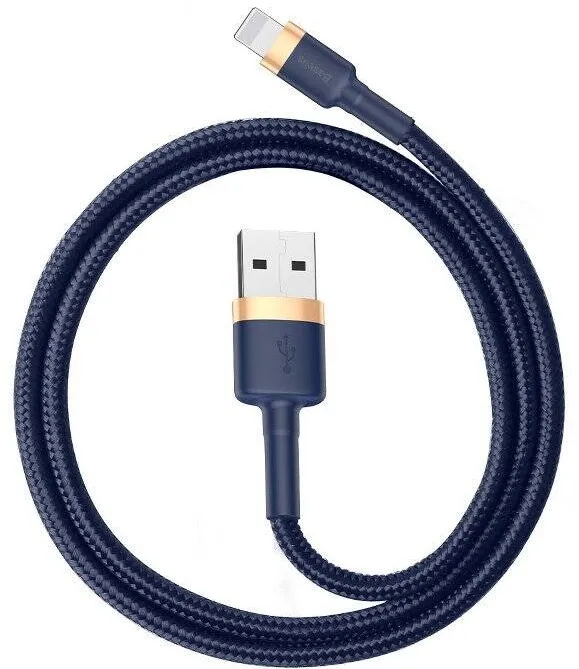 Cablu de Date Baseus Cafule Lightning  2,4A 1m - Auriu - Albastru