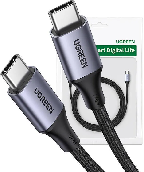 Cablu de Date UGREEN USB-C to USB-C 15311, 1m (Gri)