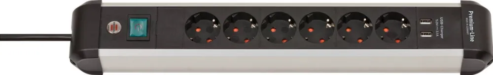 Prelungitor Brennenstuhl Premium-ALU-Line 6 prize 3m USB