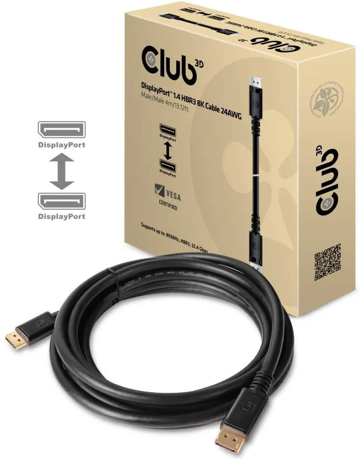 Cablu CLUB 3D DisplayPort 1.4 HBR3 32,4Gb/s 4m 8K60Hz St/St