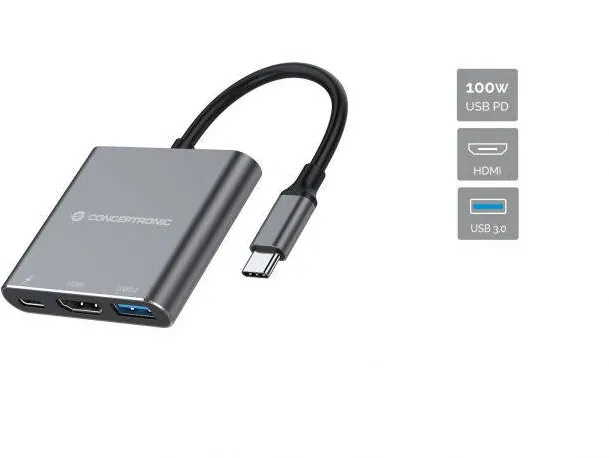 Docking Station CONCEPTRONIC USB-C ->HDMI,USB3.0, PD 0.25m