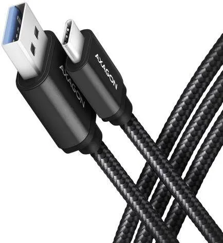AXAGON Cablu USB-C la USB-A, 1.5m, USB 3.2 Gen 1, 3A, impletit, negru