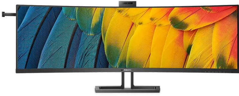 Monitor Philips 45B1U6900CH Curbat 44.5 inch DQHD VA 4 ms 75 Hz Webcam KVM USB-C HDR