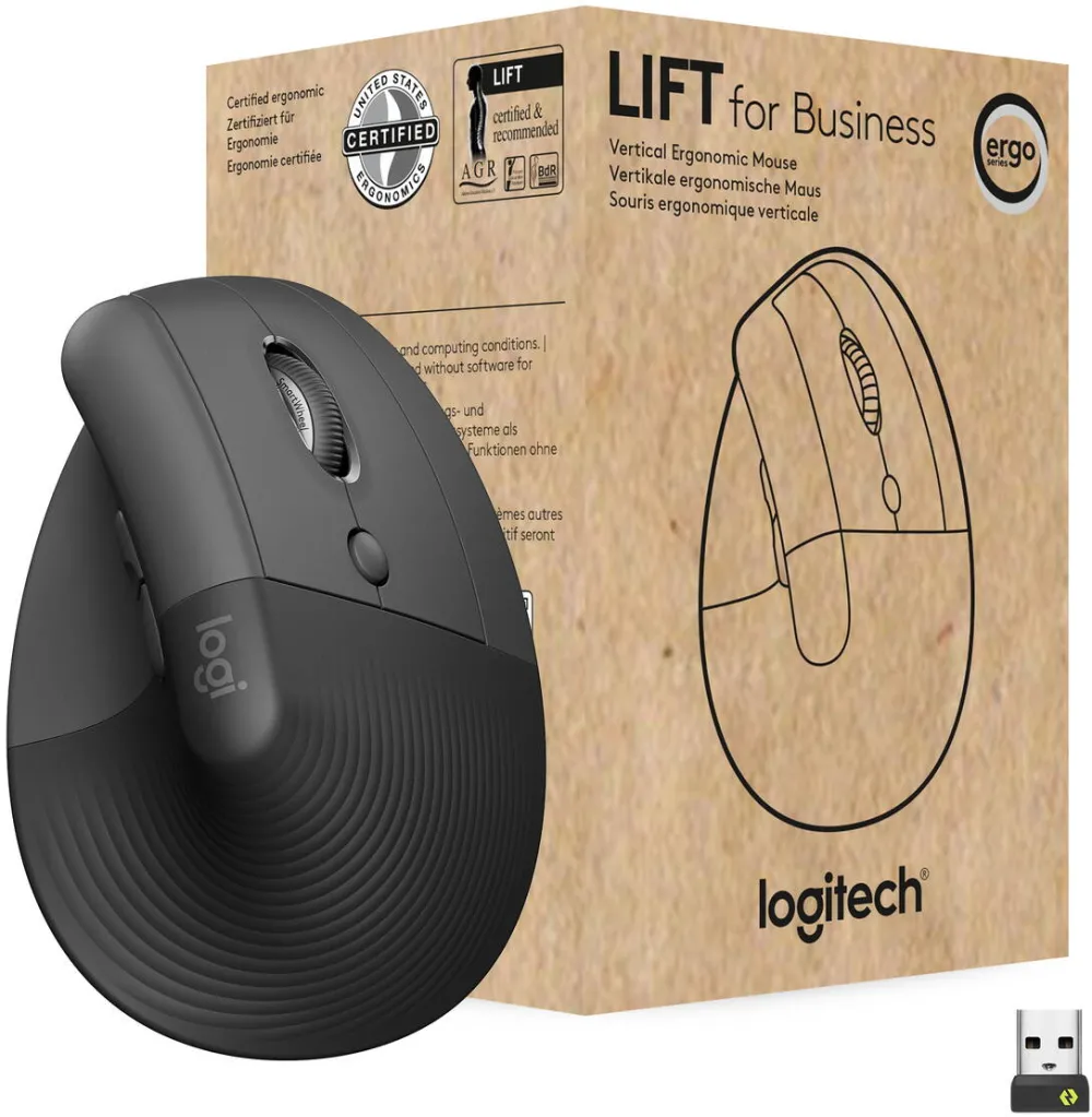 Mouse LOGITECH Wireless Lift for Business Vertical Ergonomic, Graphite