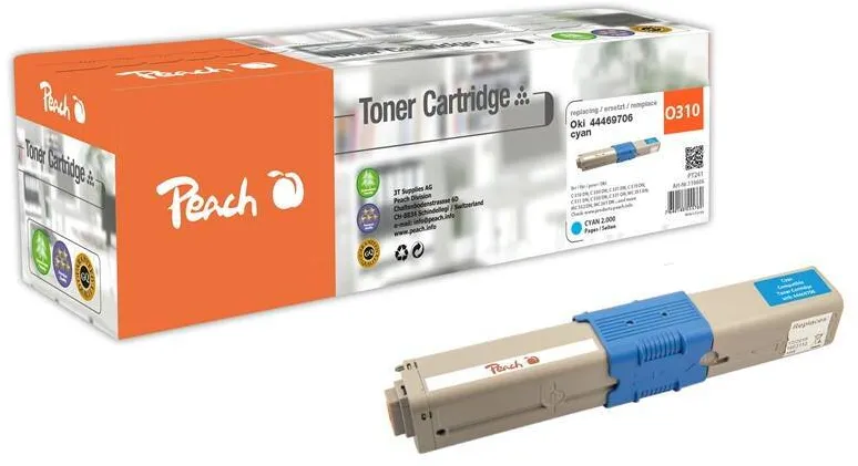 Toner Compatibil Peach OKI C310/510 44469706 Modul cyan