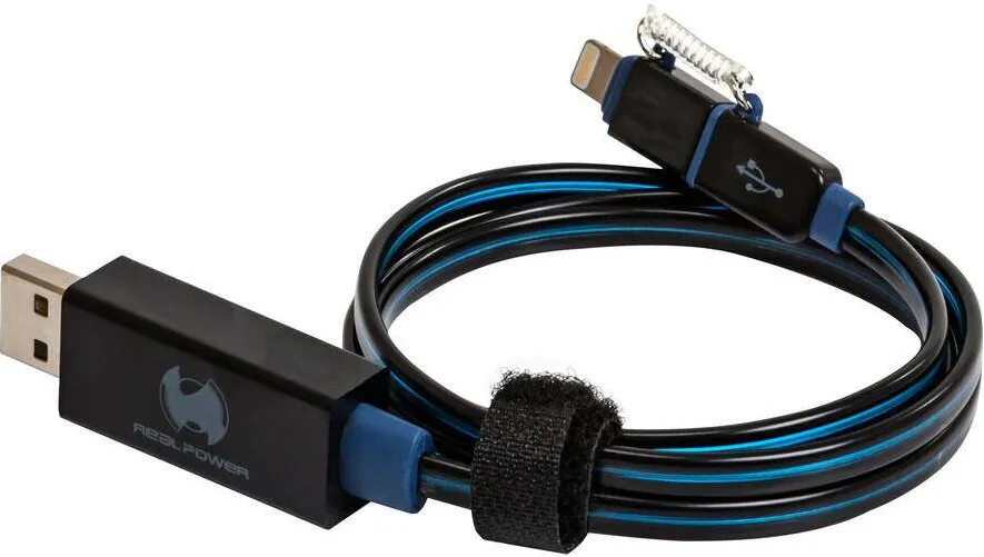 Incarcator GSM Realpower LED Albastru micro-USB la Lightning