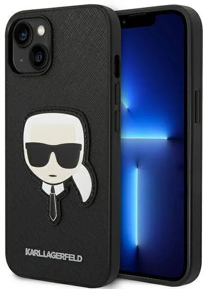 Husa GSM Karl Lagerfeld Saffiano Karl`s Head Patch pentru iPhone 14 Plus 6,7"