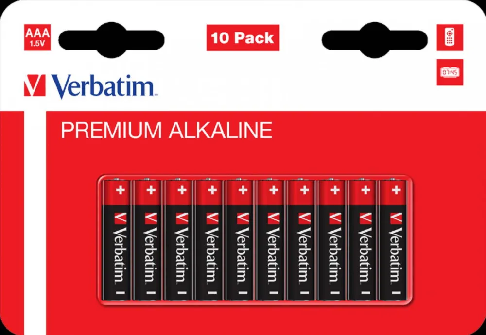 Baterii VERBATIM AAA (R3), 1.5V alcalina, 10 buc., "49874"