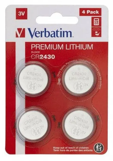 Baterii VERBATIM 49534, Lithium, CR2430, 3V, 4 buc