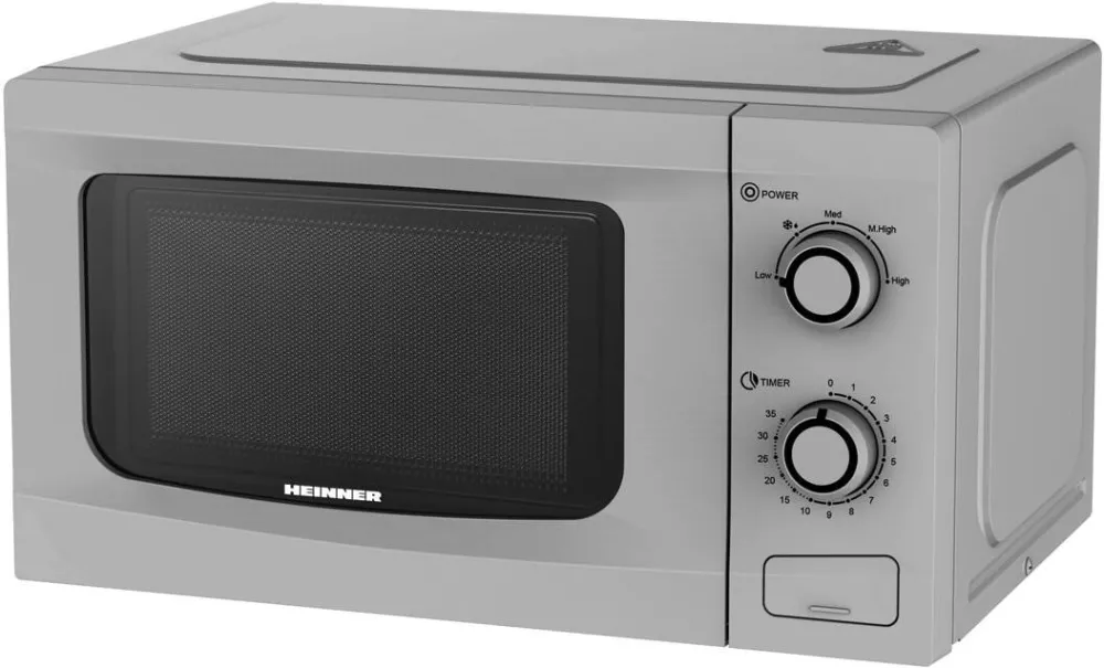 Cuptor cu Microunde HEINNER HMW-M2035SL, 20L, 700W, Control mecanic, Timer, Argintiu