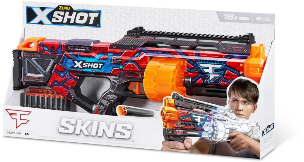 Jucarie Razboi ZURU X-Shot INT-S003-X-SHOT-SKINS-LA ST STAND (16 Darts) Col