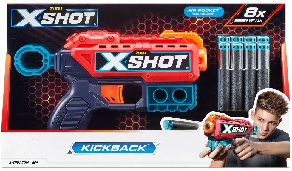 Jucarie Razboi ZURU X-Shot Blaster Excel Kickback 8 darts