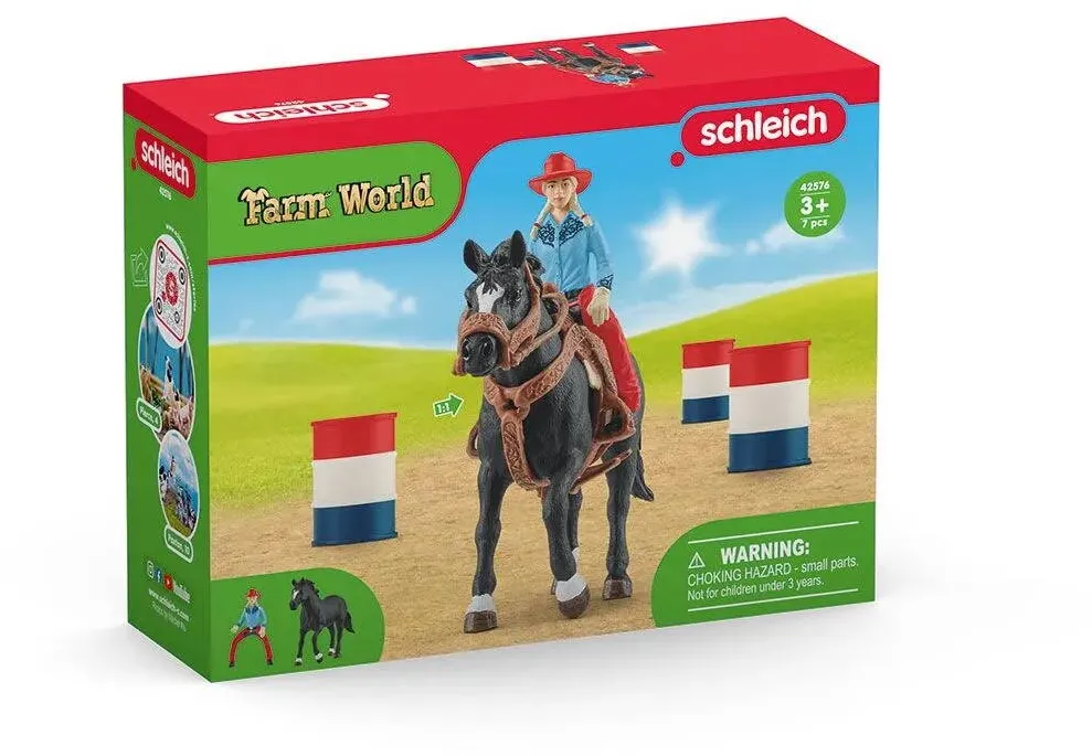 Figurina Schleich Figures Cowgirl Barrel Racing Fun Farm World