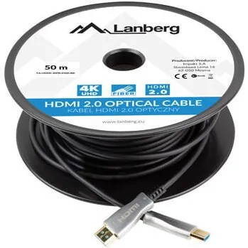 Cablu HDMI LANBERG CA-HDMI-20FB-0500-BK optical M/M 50m v2.0 4K AOC