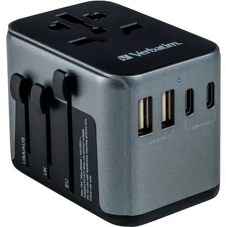 Adaptor VERBATIM universal UTA-03, 6-in-1, 1xUSB-C, PD 30W, QC 3.0, 2xSB-C, 2xUSB-A