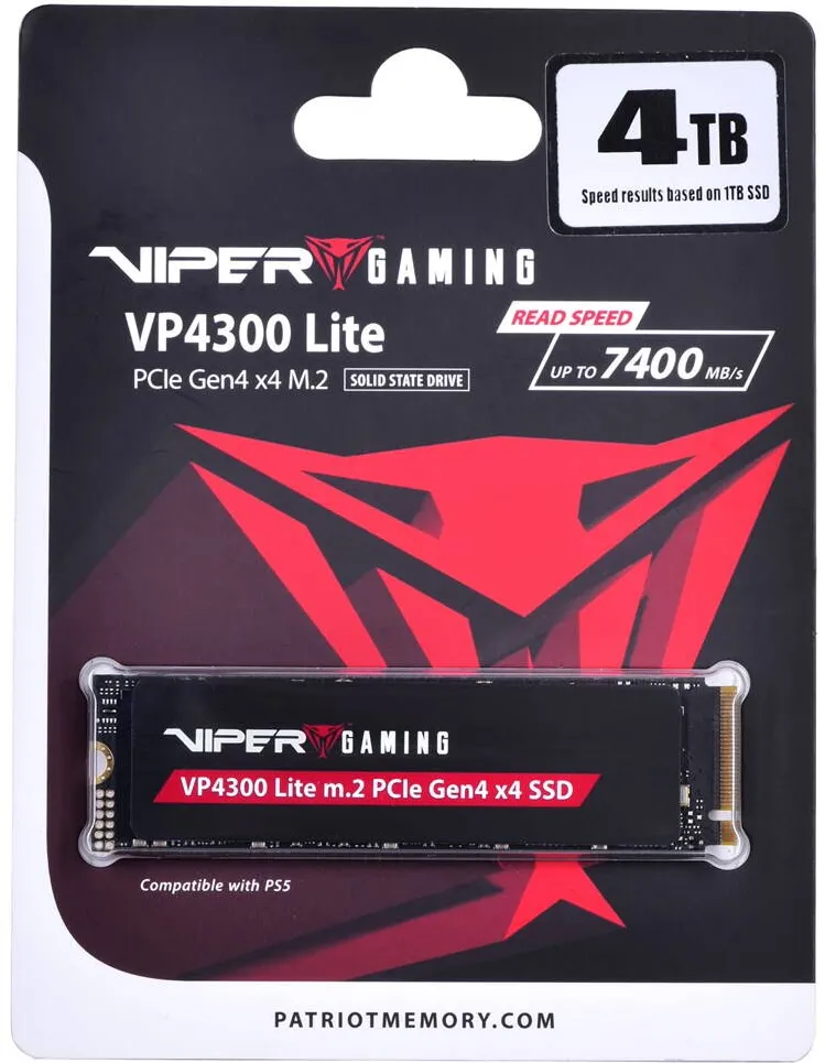 SSD Patriot VP4300 Lite M.2 4 TB PCI Express 4.0 NVMe
