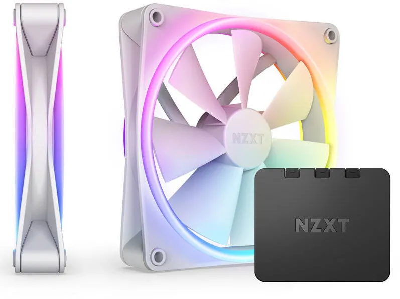 NZXT F140 RGB DUO, PWM, 140mm, 2 Pack - Alb