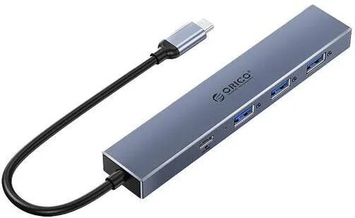 Hub USB Orico DHY-3U1C 4 port-uri USB 3.2 Gen 2 Gri