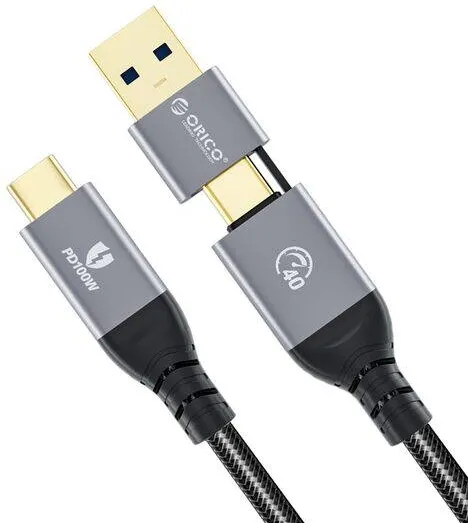Orico Cablu USB ACC40 100W USB Type-C - USB Type-C sau USB Type A 1m Negru
