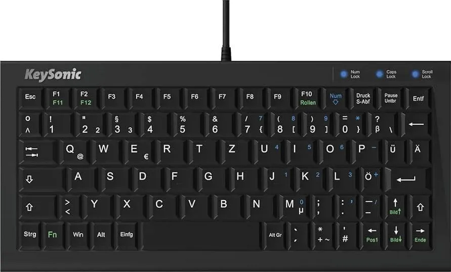 Tastatura KEYSONIC KeySonic TAS ACK-3401U Corded (DE) Kompakt SoftSkin schwarz