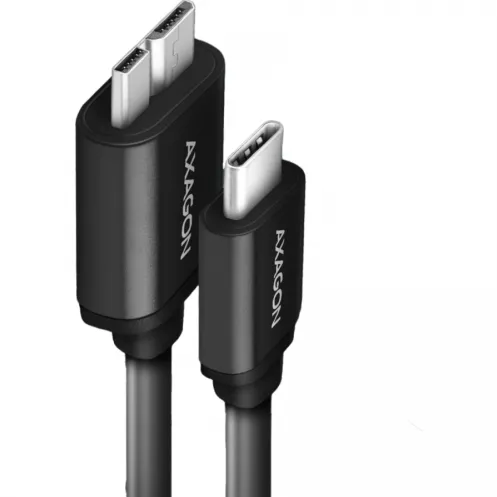 Cablu de date AXAGON BUMM3-CM10AB, Micro USB Tip B - USB Tip C, 1m, Black