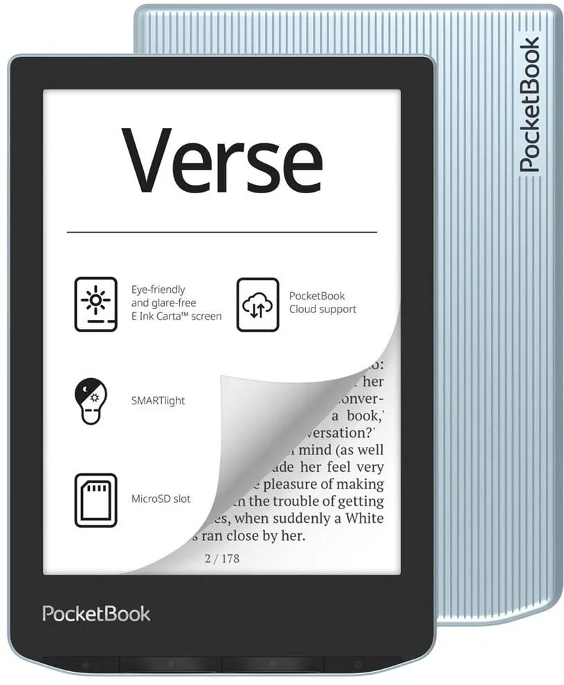 eBook Reader PocketBook Verse 629, 6 inch, E-Ink, 8GB, WiFi, Light Blue