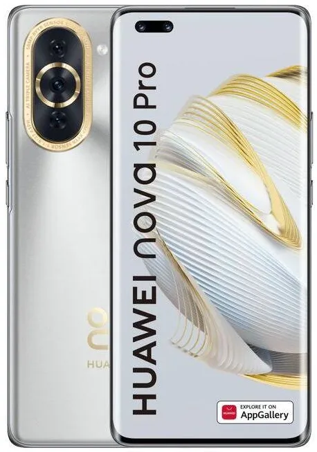 Smartphone Huawei Nova 10 Pro, 256GB, 8GB RAM, Dual SIM, 4G, 5-Camere, Starry Silver