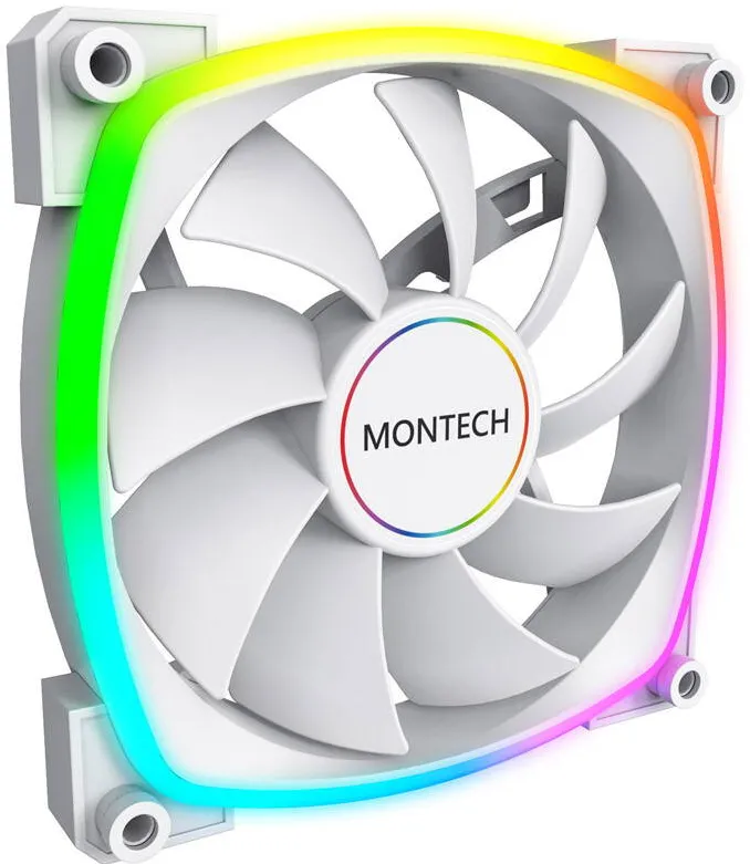 Ventilator Montech AX140 PWM ARGB - 140mm, Alb