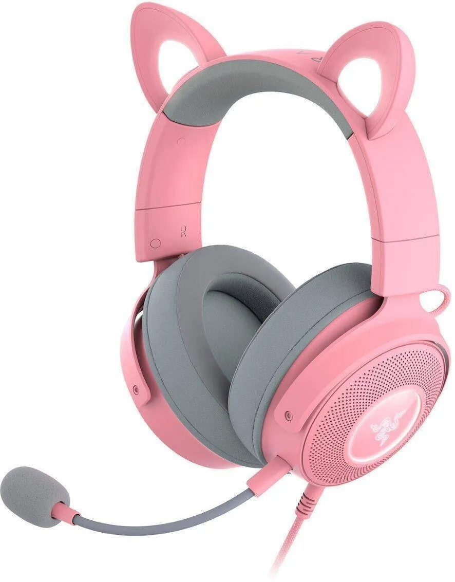 Casti Over-Head RAZER Gaming Wired Quartz Kraken V2 Pro, Kitty Edition