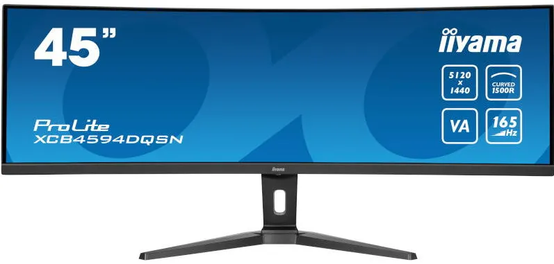 Monitor IIyama ProLite XCB4594DQSN-B1 Curbat 44.5 inch DQHD VA 0.8 ms 165 Hz USB-C KVM HDR