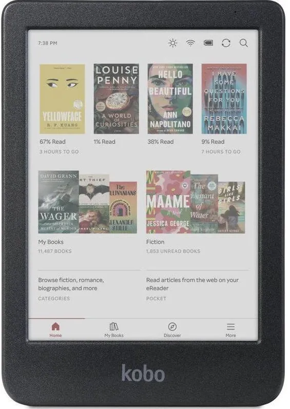 eBook Reader Kobo Clara Color, 6 inch Comfort Light, IPX8, 16GB, Wireless, Black
