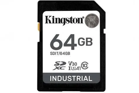 Card de Memorie Kingston SDXC Industrial 64GB, Class 10, UHS-I U3, V30, A1