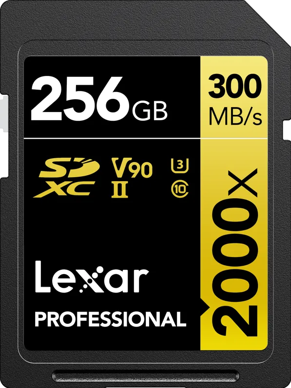 Card de Memorie Lexar 256GB SDXC Pro 2000X UHS-II U3 R300/W260 (V90)