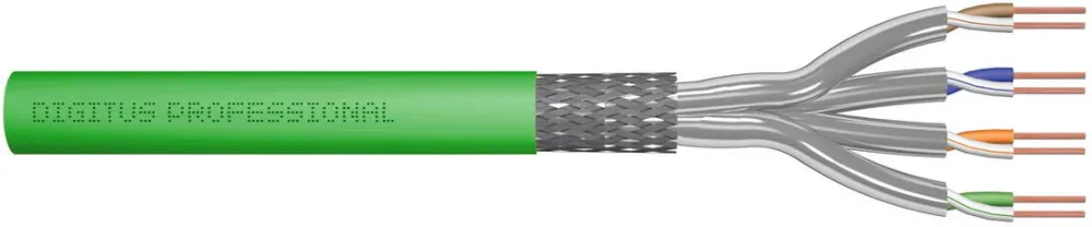 Digitus Installation cable cat.8.2, S/FTP, Dca, AWG 22/1, LSOH, 100m, green