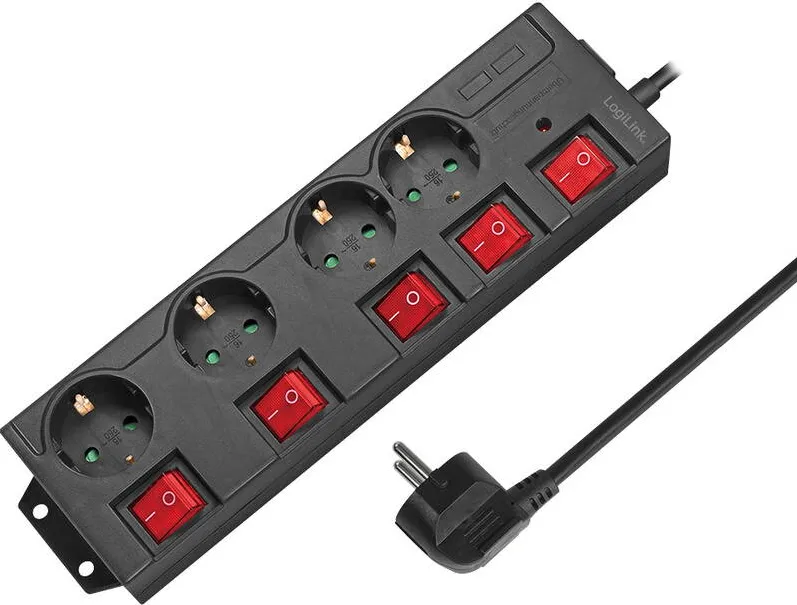 Logilink Priza/prelungitor LPS251, 4x Schuko, 1.5m, Negru