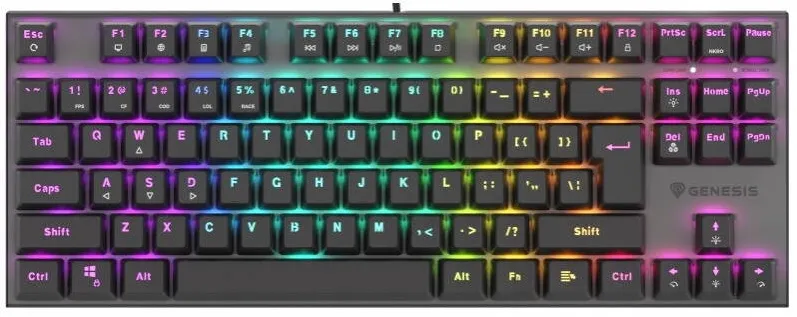Tastatura Genesis THOR 303 TKL RGB Outemu Peach Silent Switch Mecanica
