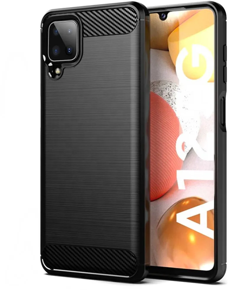 Techsuit Husa pentru Samsung Galaxy A12 / A12 Nacho - Techsuit Carbon Silicone - Black