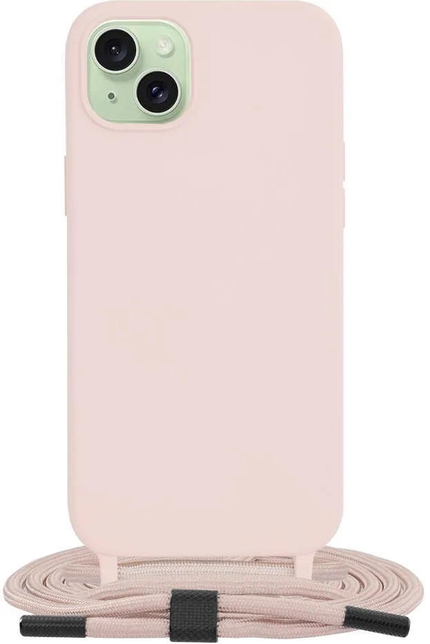 Techsuit Husa pentru iPhone 15 Plus - Techsuit Crossbody Lanyard - Pink