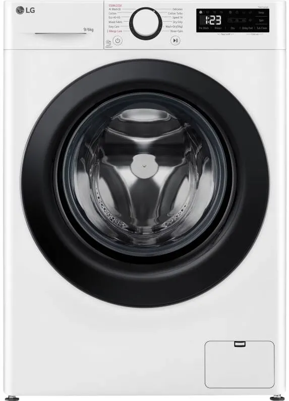 LG Masina de spalat rufe cu uscator F4DR509SBW, Spalare 9 kg, Uscare 6 kg, 1400 RPM, Clasa B, Direct Drive, TurboWash, Alb