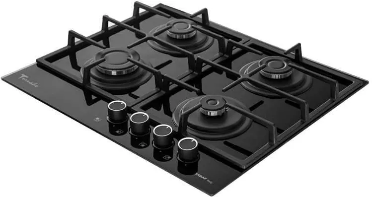 Plita Tornado incorporabila Simphony, iluminare led, autoaprindere integrata, supapa de siguranta, latime 60 cm, Negru