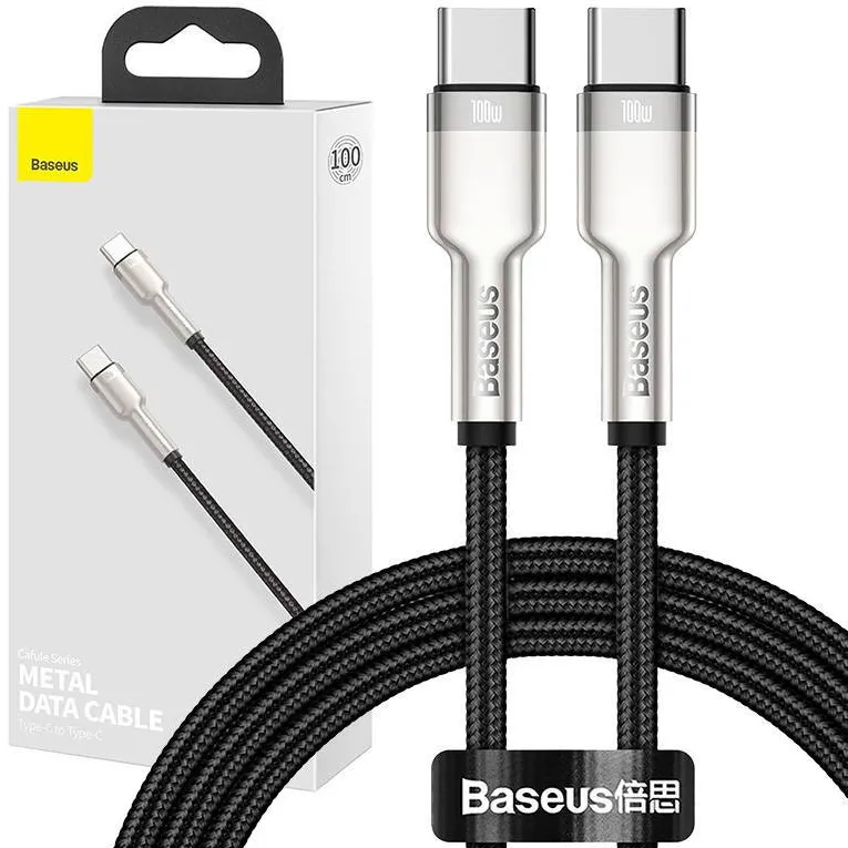 Baseus Kabel USB-C do USB-C Baseus Cafule, 100W, 1m (czarny)