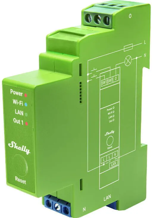 Shelly DIN Rail Smart Switch Shelly Pro Dimmer , 1 channels