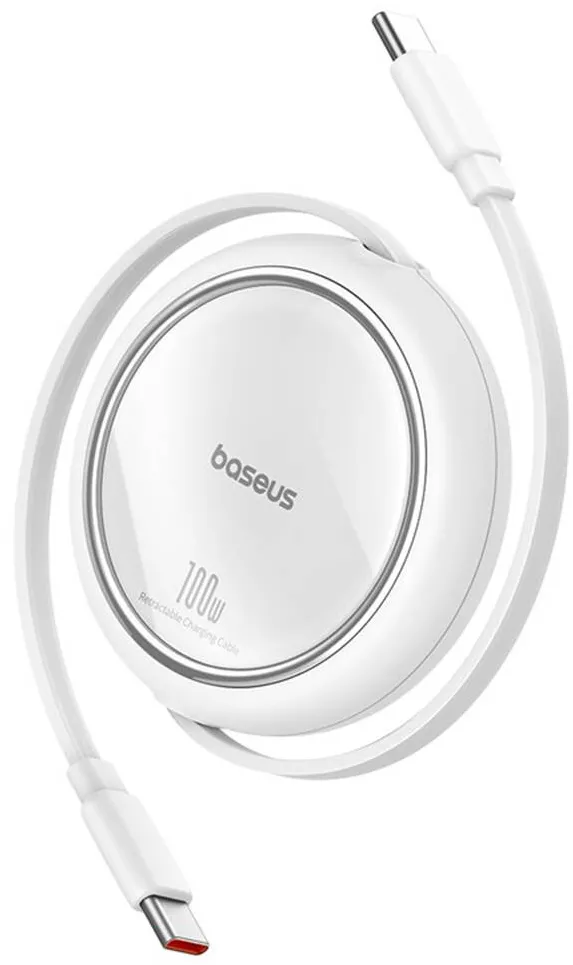 Baseus Cablu de Date Type-C la Type-C, 100W, 1m - Baseus Free2Draw Mini (P10364500211-00) - Moon White