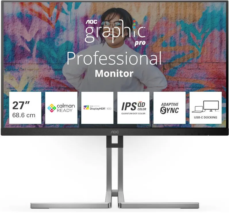 Monitor AOC Q27U3CV 27 inch QHD IPS 4 ms 75 Hz USB-C HDR