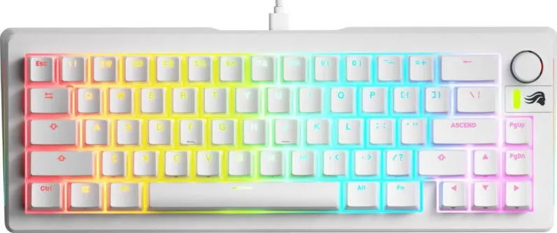 Tastatura Glorious Gaming GMMK 3 White RGB 65% Prebuilt, Fox MX Switch, Mecanica