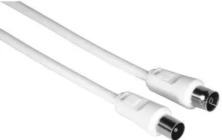 HAMA Antenna Cable, Coax Plug – Coax Socket, 5 m, 75 dB, white
