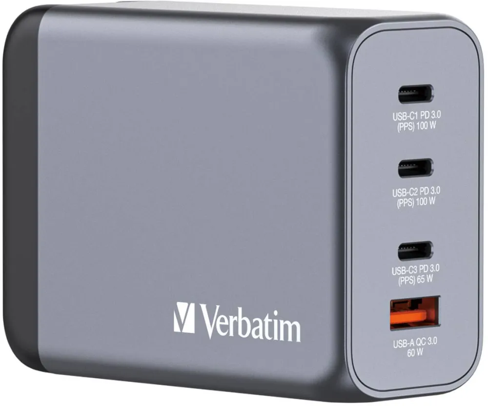 Incarcator GSM VERBATIM GNC-200 GaN Charg. 200W 3xUSB-C PD, 1xUSB-A QC 3.0 32204