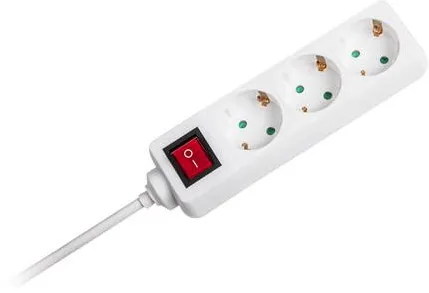 V-TAC Prelungitor 3 cai cu intrerupator 5M( 3G1.5MM2) alb