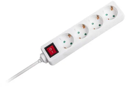 V-TAC Prelungitor 4 cai cu intrerupator 1.5M( 3G1.5MM2) alb