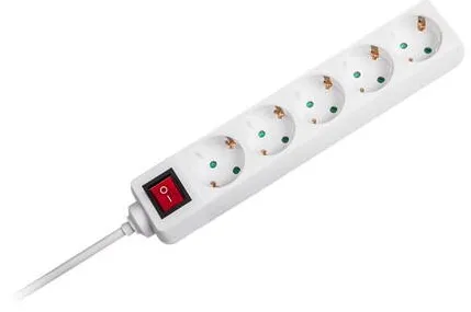 V-TAC Prelungitor 5 cai cu intrerupator 5M( 3G1.5MM2) alb